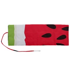 Watermelon Black Green Melon Red Roll Up Canvas Pencil Holder (M)