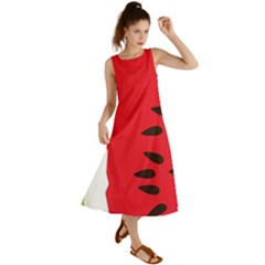 Watermelon Black Green Melon Red Summer Maxi Dress