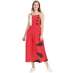 Watermelon Black Green Melon Red Boho Sleeveless Summer Dress