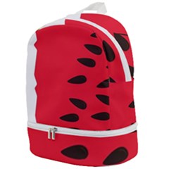 Watermelon Black Green Melon Red Zip Bottom Backpack