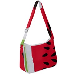 Watermelon Black Green Melon Red Zip Up Shoulder Bag