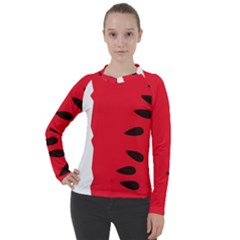 Watermelon Black Green Melon Red Women s Pique Long Sleeve T-Shirt