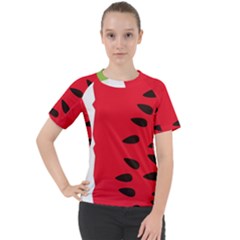 Watermelon Black Green Melon Red Women s Sport Raglan T-Shirt