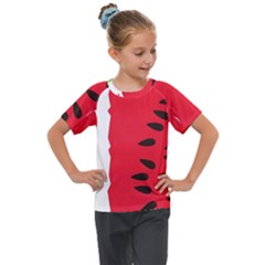 Watermelon Black Green Melon Red Kids  Mesh Piece T-Shirt