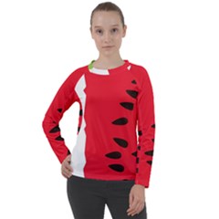 Watermelon Black Green Melon Red Women s Long Sleeve Raglan T-Shirt