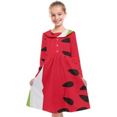 Watermelon Black Green Melon Red Kids  Midi Sailor Dress