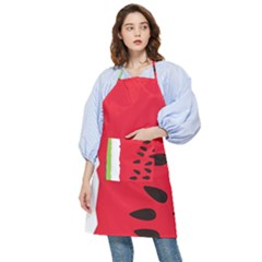 Watermelon Black Green Melon Red Pocket Apron