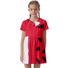 Watermelon Black Green Melon Red Kids  Asymmetric Collar Dress