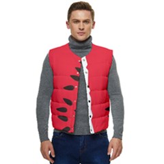 Watermelon Black Green Melon Red Men s Button Up Puffer Vest	