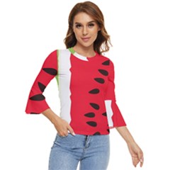 Watermelon Black Green Melon Red Bell Sleeve Top