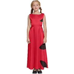 Watermelon Black Green Melon Red Kids  Satin Sleeveless Maxi Dress