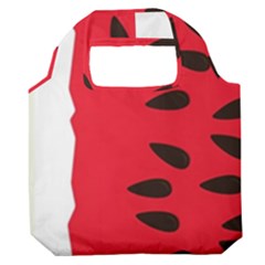 Watermelon Black Green Melon Red Premium Foldable Grocery Recycle Bag by Cemarart