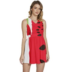 Watermelon Black Green Melon Red Sleeveless High Waist Mini Dress