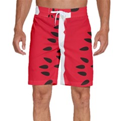 Watermelon Black Green Melon Red Men s Beach Shorts