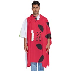 Watermelon Black Green Melon Red Men s Hooded Rain Ponchos