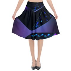 3d Love Ludo Game Flared Midi Skirt