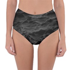 Black Sea Minimalist Dark Aesthetics Vaporwave Reversible High-waist Bikini Bottoms