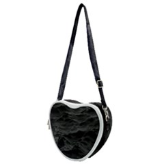 Black Sea Minimalist Dark Aesthetics Vaporwave Heart Shoulder Bag by Cemarart