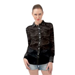 Black Sea Minimalist Dark Aesthetics Vaporwave Long Sleeve Chiffon Shirt
