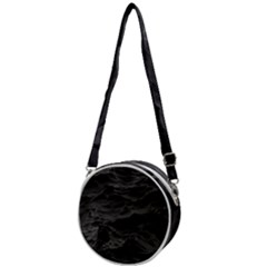 Black Sea Minimalist Dark Aesthetics Vaporwave Crossbody Circle Bag by Cemarart