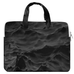 Black Sea Minimalist Dark Aesthetics Vaporwave Macbook Pro 13  Double Pocket Laptop Bag by Cemarart