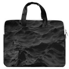 Black Sea Minimalist Dark Aesthetics Vaporwave Macbook Pro 16  Double Pocket Laptop Bag  by Cemarart