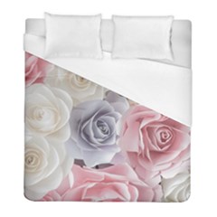 Pastel Rose Flower Blue Pink White Duvet Cover (full/ Double Size)