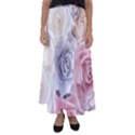 Pastel Rose Flower Blue Pink White Flared Maxi Skirt View1