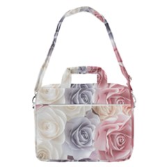 Pastel Rose Flower Blue Pink White Macbook Pro 16  Shoulder Laptop Bag