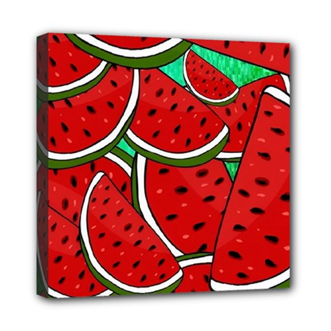 Summer Watermelon Fruit Mini Canvas 8  X 8  (stretched)