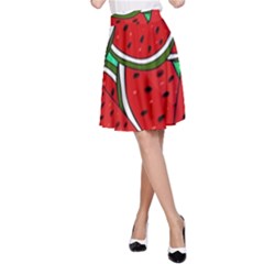 Summer Watermelon Fruit A-line Skirt