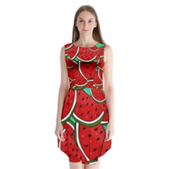 Summer Watermelon Fruit Sleeveless Chiffon Dress  