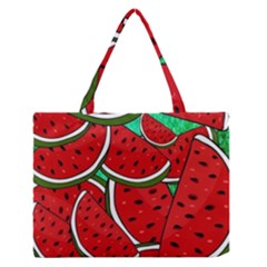 Summer Watermelon Fruit Zipper Medium Tote Bag