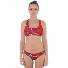 Summer Watermelon Fruit Cross Back Hipster Bikini Set