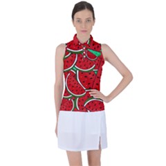 Summer Watermelon Fruit Women s Sleeveless Polo T-shirt