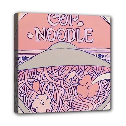 Ramen Kawaii Aesthetic Pink Mini Canvas 8  X 8  (stretched)