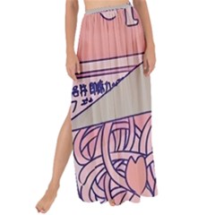 Ramen Kawaii Aesthetic Pink Maxi Chiffon Tie-up Sarong by Cemarart