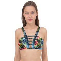 Flower Roses Cage Up Bikini Top by Cemarart