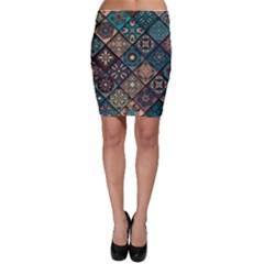 Flower Texture Background Colorful Pattern Bodycon Skirt