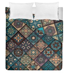 Flower Texture Background Colorful Pattern Duvet Cover Double Side (queen Size)