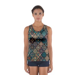 Flower Texture Background Colorful Pattern Sport Tank Top 