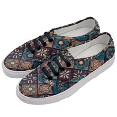 Flower Texture Background Colorful Pattern Women s Classic Low Top Sneakers by Cemarart