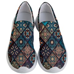 Flower Texture Background Colorful Pattern Women s Lightweight Slip Ons