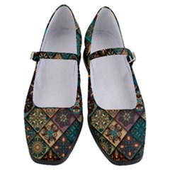 Flower Texture Background Colorful Pattern Women s Mary Jane Shoes