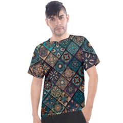 Flower Texture Background Colorful Pattern Men s Sport Top by Cemarart