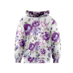 Flower-floral-design-paper-pattern-purple-watercolor-flowers-vector-material-90d2d381fc90ea7e9bf8355 Kids  Pullover Hoodie by saad11