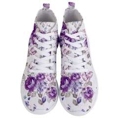 Flower-floral-design-paper-pattern-purple-watercolor-flowers-vector-material-90d2d381fc90ea7e9bf8355 Men s Lightweight High Top Sneakers by saad11