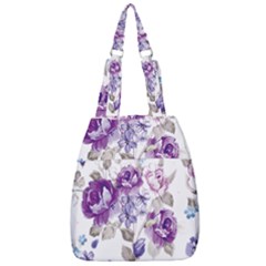 Flower-floral-design-paper-pattern-purple-watercolor-flowers-vector-material-90d2d381fc90ea7e9bf8355 Center Zip Backpack