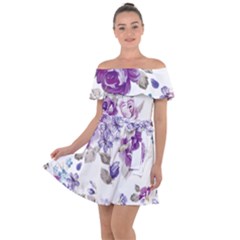 Flower-floral-design-paper-pattern-purple-watercolor-flowers-vector-material-90d2d381fc90ea7e9bf8355 Off Shoulder Velour Dress by saad11