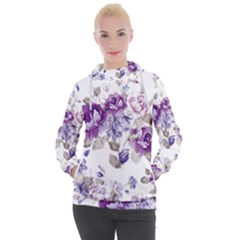 Flower-floral-design-paper-pattern-purple-watercolor-flowers-vector-material-90d2d381fc90ea7e9bf8355 Women s Hooded Pullover